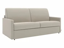 Vente-unique Sofá cama de 3 plazas de tela tipo italiano gris - Colchón de espuma 18 cm - CALIFE Beige Best