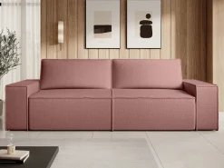 Vente-unique Sofá Vintage|Sofá cama de 4 plazas de terciopelo AMELIA
