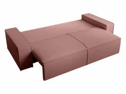 Vente-unique Sofá Vintage|Sofá cama de 4 plazas de terciopelo AMELIA