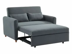 Vente-unique Sofá cama de 2 plazas de tela AYLA Gris Discount