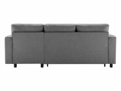 Hauss Spole Sofá cama de 3 plazas en L con función de dormir - Chaise longue con almacenaje - Lino oscuro Gris
