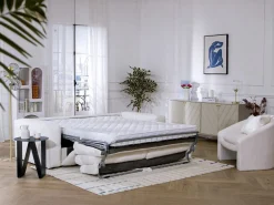 Sofá cama de 4 plazas en tela bouclé colchón de 16 cm ISSORO^Vente-unique Outlet