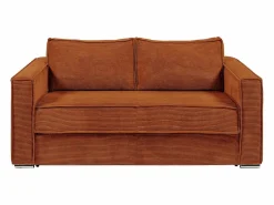 Vente-unique Todos Los Sofás|Sofá De Terciopelo|Sofá cama de 4 plazas exprés terciopelo acanalado lamas anchas - 22 cm LORETO