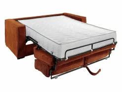 Vente-unique Todos Los Sofás|Sofá De Terciopelo|Sofá cama de 4 plazas exprés terciopelo acanalado lamas anchas - 22 cm LORETO
