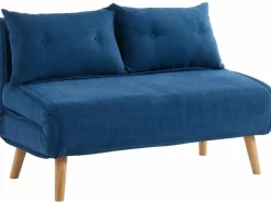 Vente-unique Sofá Escandinavo|Sofá cama de 2 plazas tela patas madera VALERIO