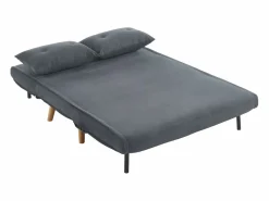 Vente-unique Sofá cama de 2 plazas tela patas madera VALERIO Gris Sale