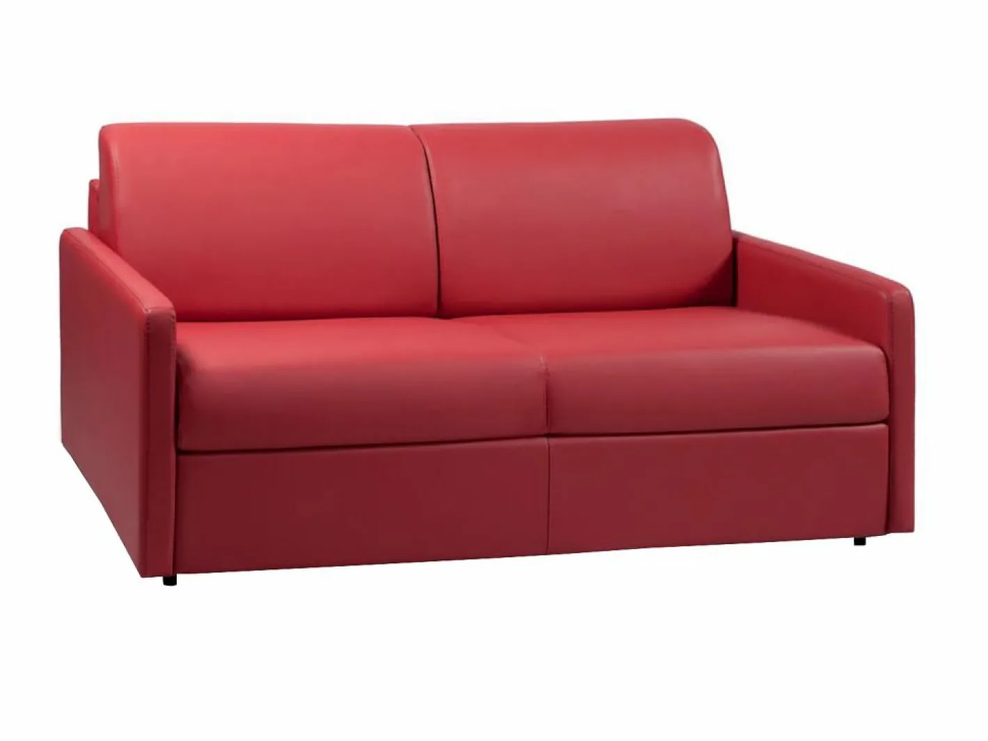 Vente-unique Sofá - 3 Plazas|Sofás De Piel Sintética|Sofá cama de 3 plazas tipo italiano de piel sintética - Colchón de espuma 18 cm - CALIFE
