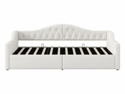 Sofá cama de 90 x 200 cm, lino , canapé con tira de luz LED y somier (colchón no incluido)^OKWISH Hot