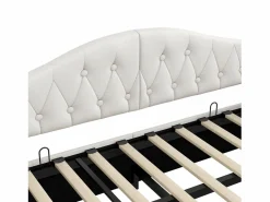 Sofá cama de 90 x 200 cm, lino , canapé con tira de luz LED y somier (colchón no incluido)^OKWISH Hot