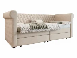 OKWISH Cama Diván|Sofá cama de 90 x 200 cm, lino , cama infantil con dos cajones y somier, sin colchón
