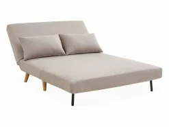 Sweeek Sofá cama de con patas de madera, 2 plazas Beige