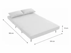 Sweeek Sofá cama de con patas de madera, 2 plazas Beige