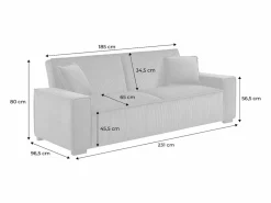 Sweeek Sofá Escandinavo|Sofá cama de pana de 3 plazas