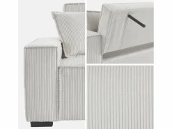 Sweeek Sofá Escandinavo|Sofá cama de pana de 3 plazas