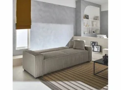 Sweeek Sofá cama de pana de 3 plazas Beige Sale