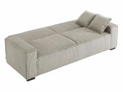 Sweeek Sofá cama de pana de 3 plazas Beige Sale