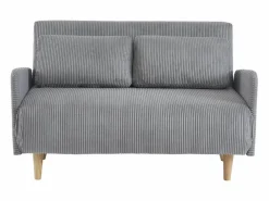 Sofá cama de pana de 2 plazas con patas de madera^Sweeek Online