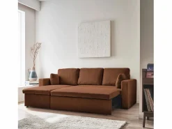 Sofá cama de pana de 3 plazas óxido^Sweeek Discount