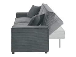 Sweeek Sofá cama de pana de 3 plazas oscuro Gris Hot