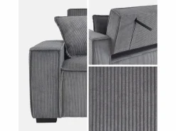 Sweeek Sofá Escandinavo|Sofá cama de pana de 3 plazas