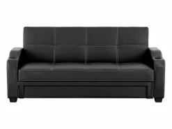 Vente-unique Sofá cama de piel sintética en color MIRELLA Negro Best