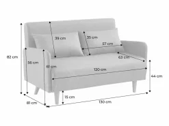 Sweeek Sofá cama de terciopelo con patas de madera, 2 plazas viejo Rosa Outlet