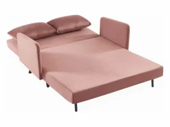 Sweeek Sofá cama de terciopelo con patas de madera, 2 plazas viejo Rosa Outlet