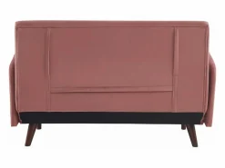 Sweeek Sofá cama de terciopelo con patas de madera, 2 plazas viejo Rosa Outlet