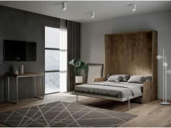 ITAMOBY Cama Abatible|Sofá cama doble Kentaro vertical abatible Nogal