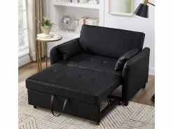 KOMHTOM Sofá De Piel|Sofá cama doble plegable, respaldo ajustable, material PU resistente al agua,