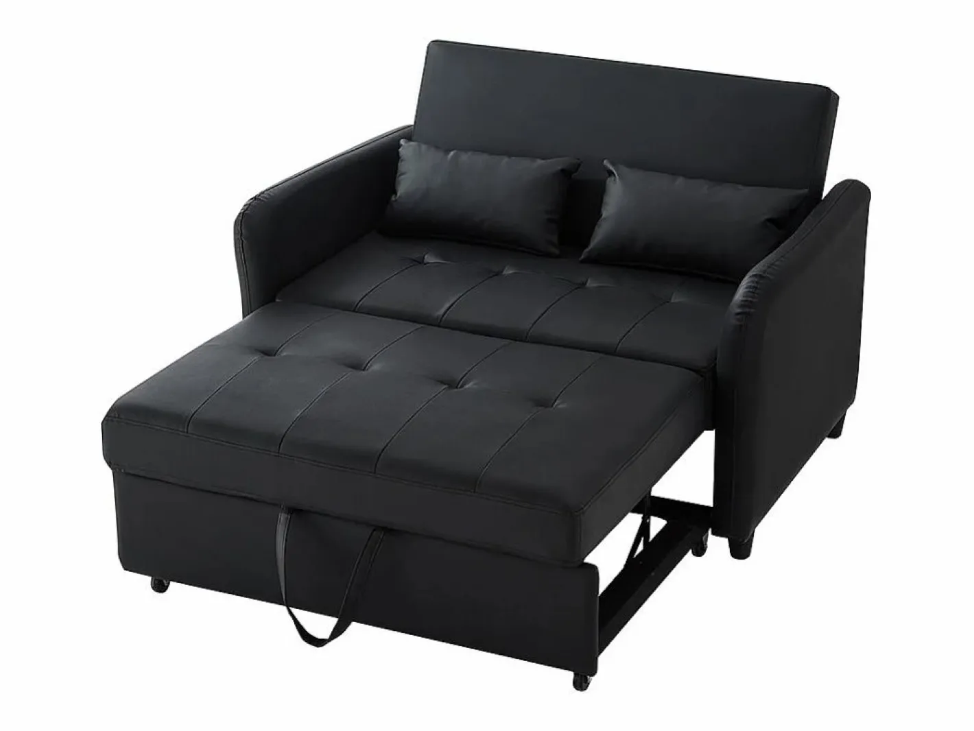 KOMHTOM Sofá De Piel|Sofá cama doble plegable, respaldo ajustable, material PU resistente al agua,