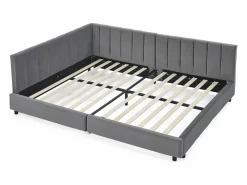 Sofá cama doble 160x200cm con respaldo alto, somier de láminas, terciopelo^Hauss Spole Hot