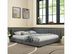 Sofá cama doble 160x200cm con respaldo alto, somier de láminas, terciopelo^Hauss Spole Hot