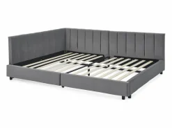 Sofá cama doble 160x200cm con respaldo alto, somier de láminas, terciopelo^Hauss Spole Hot