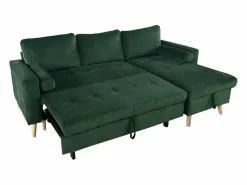 Happy Garden Sofá Vintage|Sofá cama esquinero de 3 plazas JAMES de terciopelo
