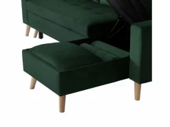 Happy Garden Sofá Vintage|Sofá cama esquinero de 3 plazas JAMES de terciopelo