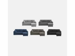 Sweeek Sofá cama esquinero reversible de 3 plaza Negro Hot