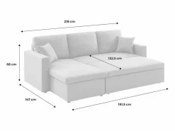 Sweeek Sofá cama esquinero reversible de 3 plaza Negro Hot