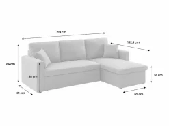 Sweeek Sofá cama esquinero reversible de 3 plaza Negro Hot