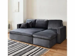 Sweeek Sofá Modular|Sofá cama esquinero reversible de 3 plazas oscuro