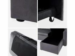 Sweeek Sofá Modular|Sofá cama esquinero reversible de 3 plazas oscuro