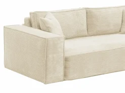Sofá cama exprés AMELIA de 3 plazas en pana - Superficie de descanso de 140 cm - Colchón viscoelástico de 13 cm^Vente-unique Discount