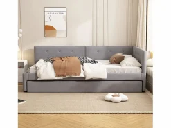 Sofá cama extraíble - 90 x 200 cm + 90 x 190 cm - con cabecero - terciopelo -^Merax Outlet