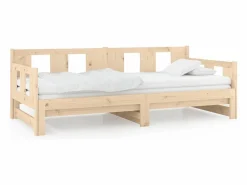 Clicnbuy Cama Diván|Cama Nido|Sofá cama extraíble madera maciza de pino 2x(80x200) cm