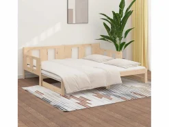 Clicnbuy Cama Diván|Cama Nido|Sofá cama extraíble madera maciza de pino 2x(80x200) cm