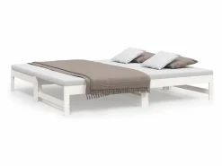 Clicnbuy Cama Diván|Cama Nido|Sofá cama extraíble madera maciza de pino 2x(75x190) cm