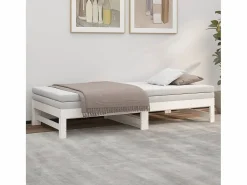 Clicnbuy Cama Diván|Cama Nido|Sofá cama extraíble madera maciza de pino 2x(75x190) cm