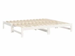 Clicnbuy Cama Diván|Cama Nido|Sofá cama extraíble madera maciza de pino 2x(75x190) cm