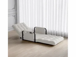 Sofá cama individual convertible - Terciopelo - Sillón y respaldo ajustables en 5 posiciones - Beige Sale