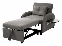 Sofá cama individual extraíble multifuncional: con función de cama, sillón y sillón, sofá cama ajustable en tres posiciones, mesas de té plegables Gris Sale